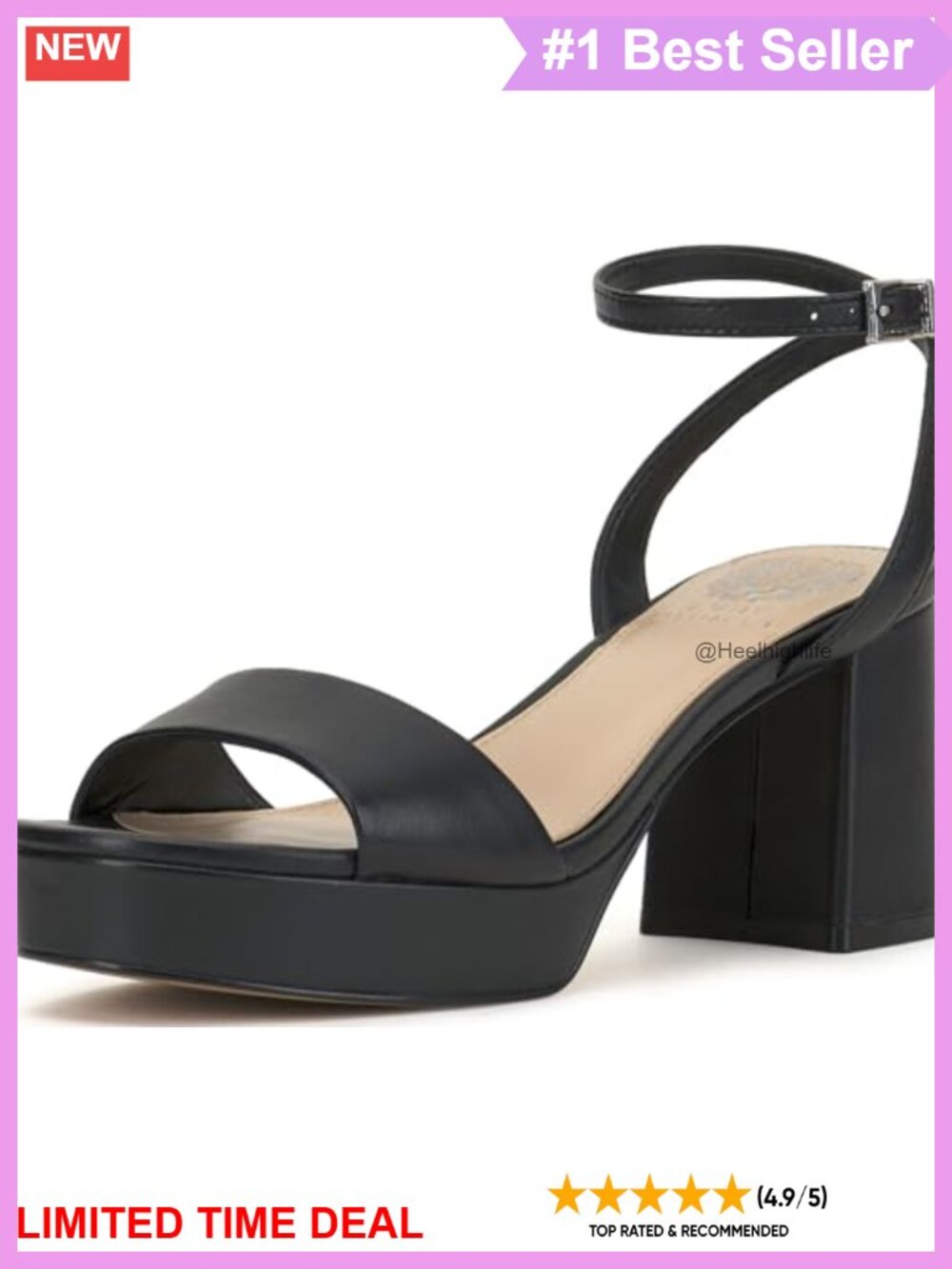 Womens Platform Sandals Leather Block Heel Ankle Strap Open Toe Shoes